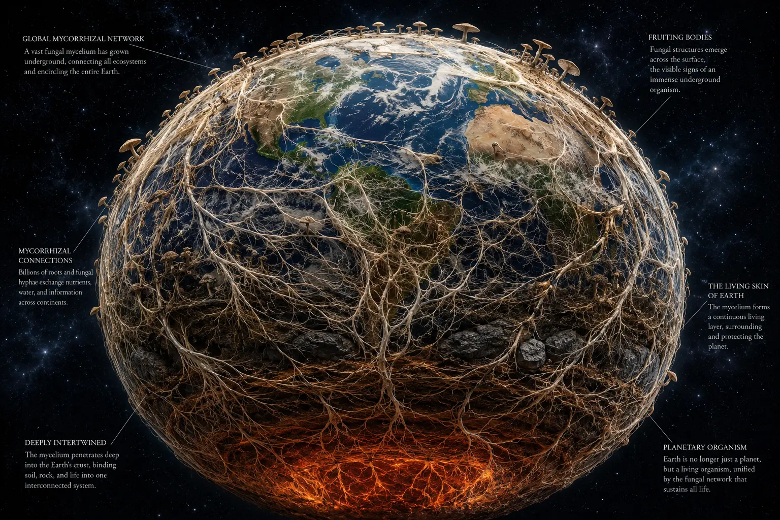 Mycorrhizae can extend to very large areas